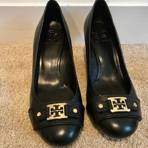Tory Burch black Natalya Mid Wedge